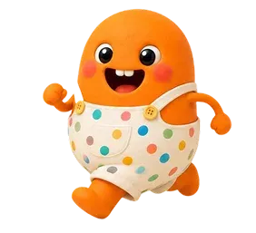 Preschool mascot waving beside the facilities